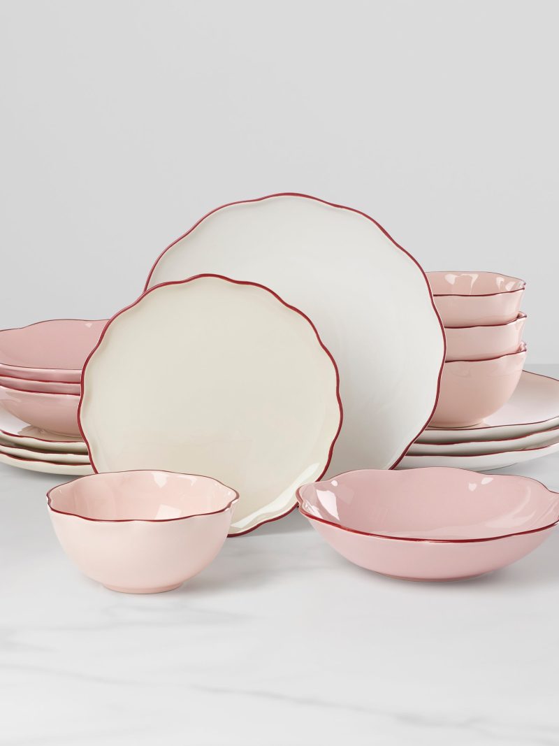 Garden Party Pink 16-Piece Dinnerware Set